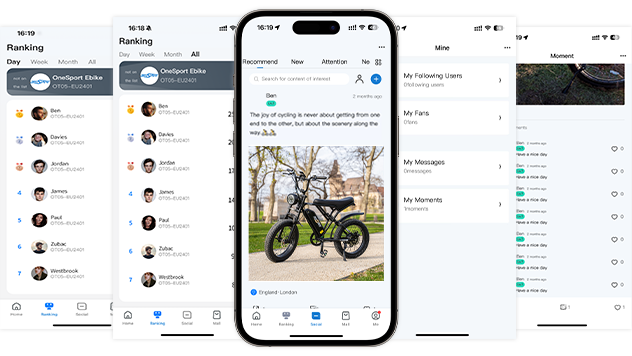 Riding data interface on the mobile APP