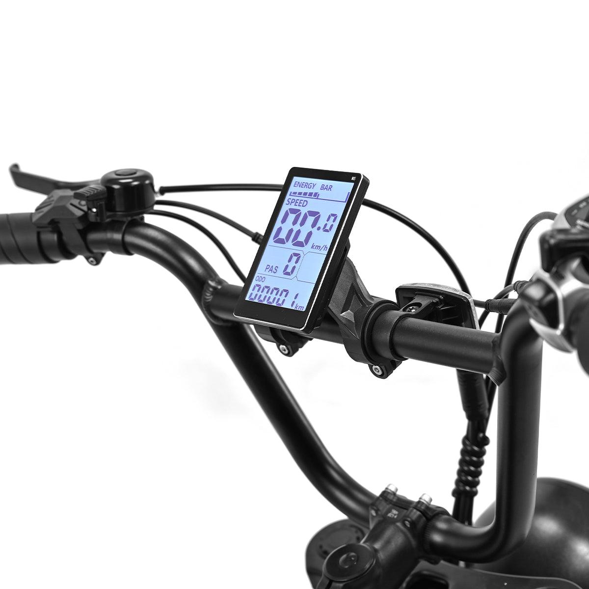 Liquid LCD screen installed on the e-bike stem