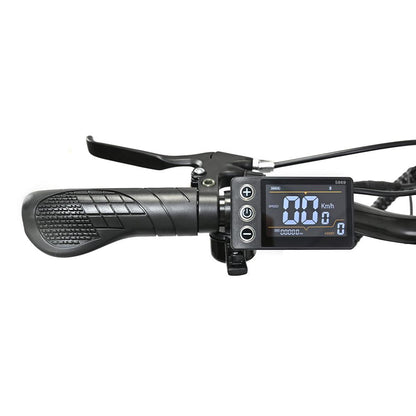 handlebar with a LCD screen display on it