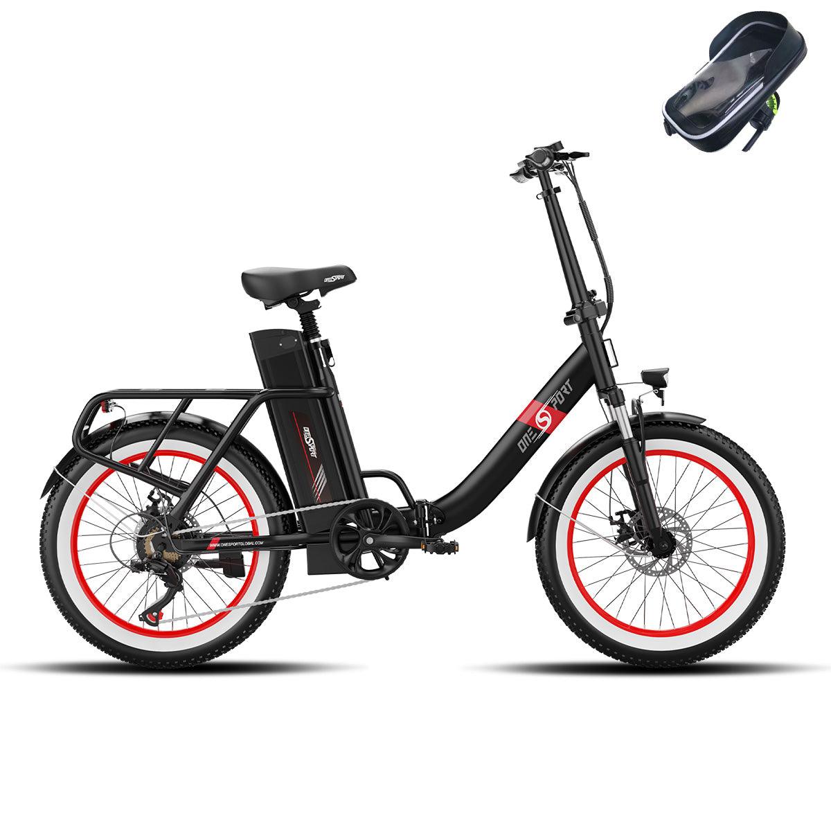 Onesport OT16-2 black and red e-bike