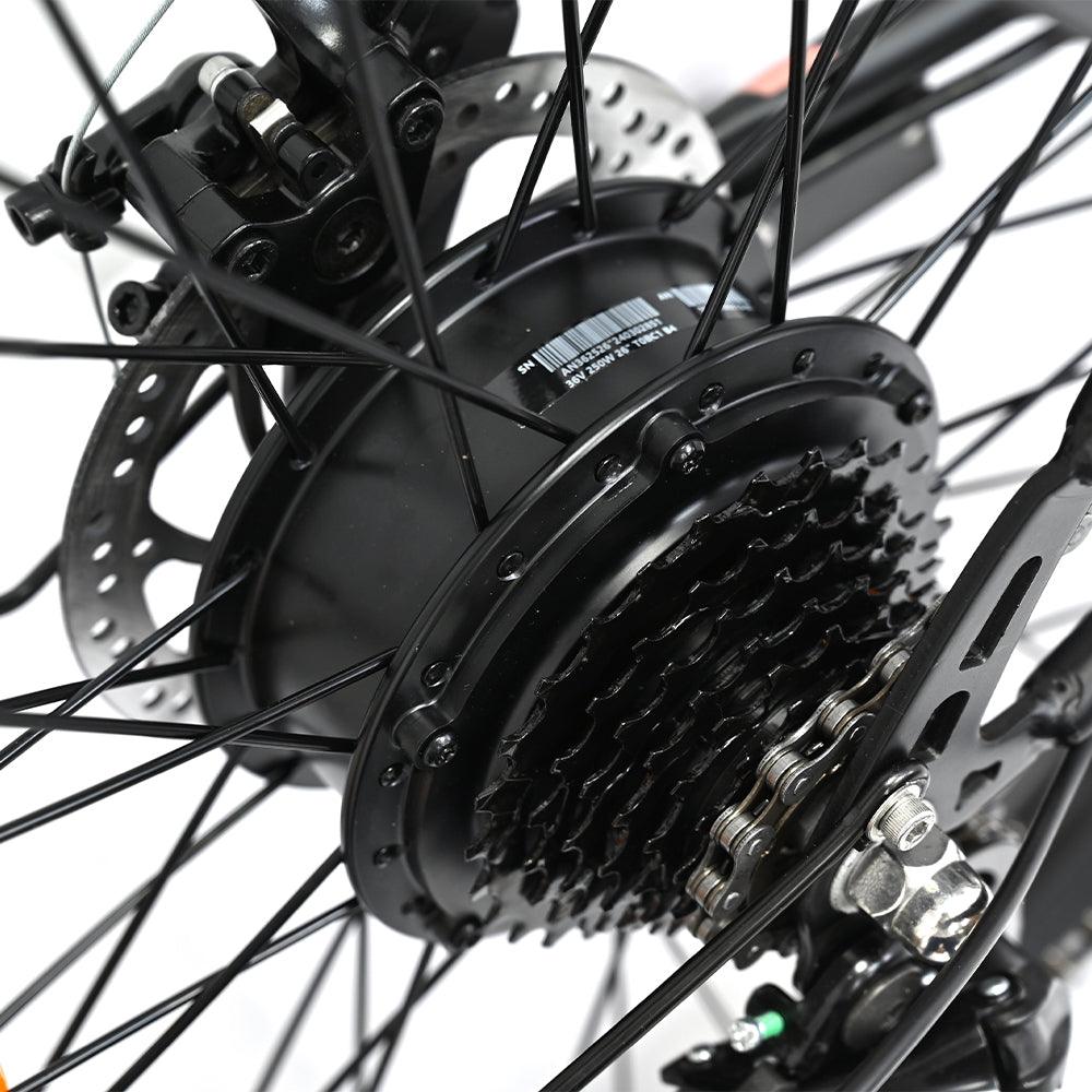 OneSport Original Brake Pads, flywheel and motor on the wheel