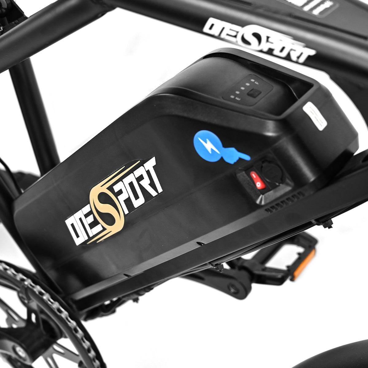 Removable battery installed  under the frame