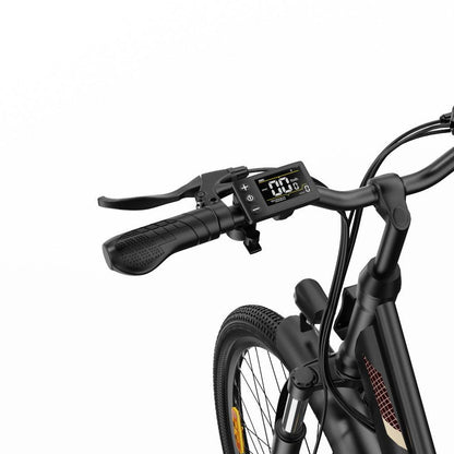 a LCD screen on the handlebar of e-bike