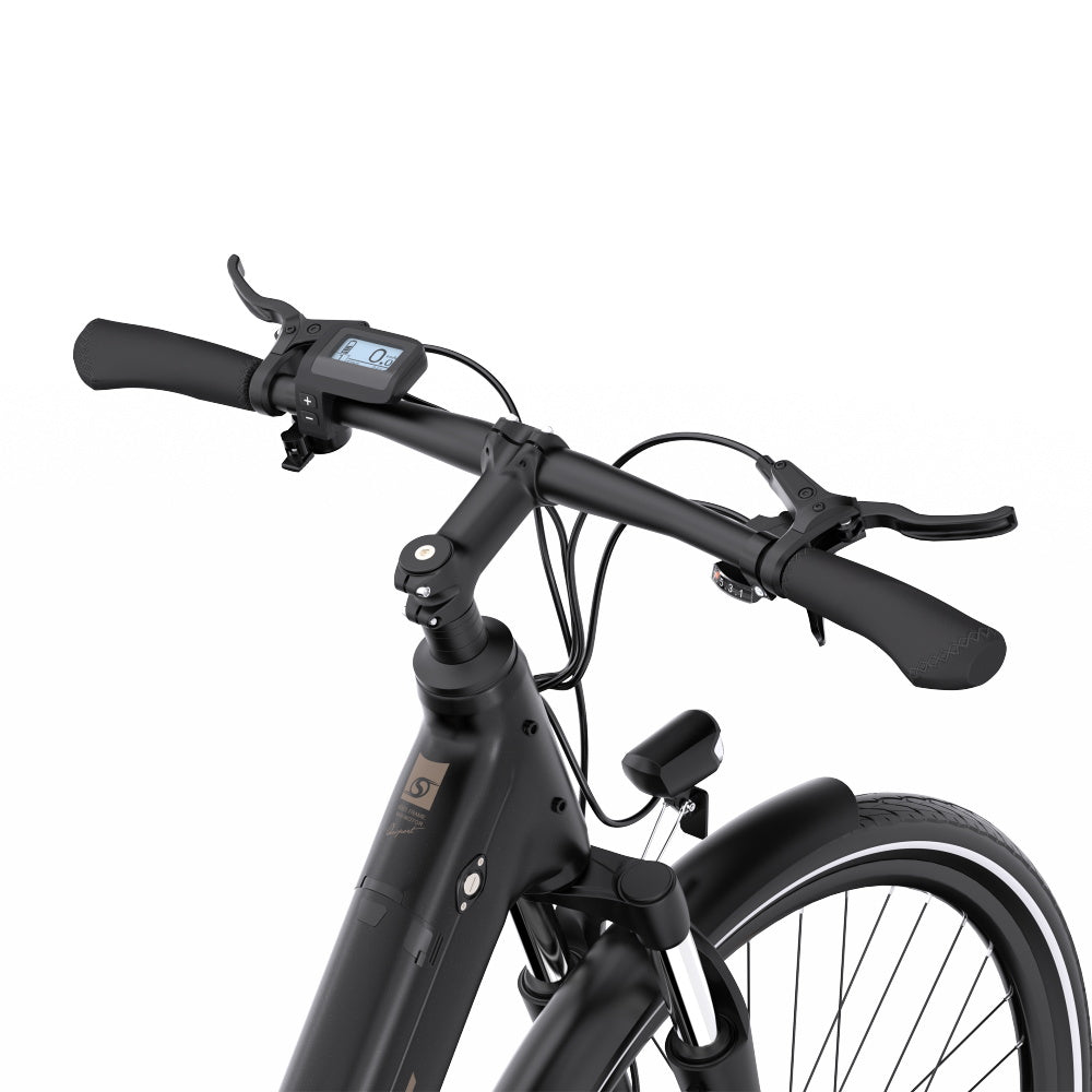 Onesport OT07 city commuter e-bike, with all-aluminum alloy frame, a LCD display on the left handlebar, convenient to check data while riding.
